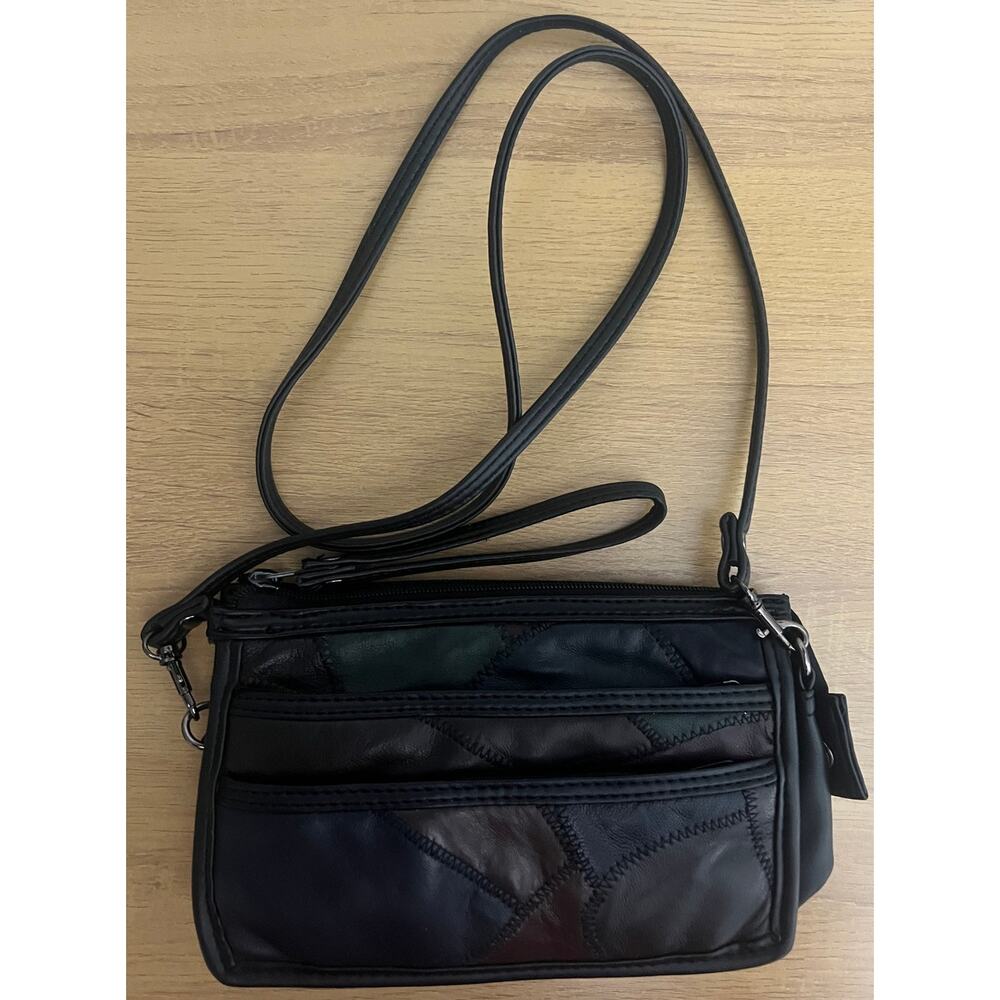 Vintage Unbranded Leather Patchwork Crossbody Pur… - image 13